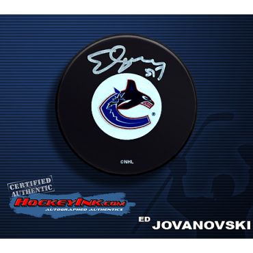 Ed Jovanovski Autographed Canucks Hockey Puck