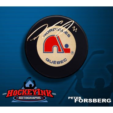 Peter Forsberg Quebec Nordiques Autographed Puck