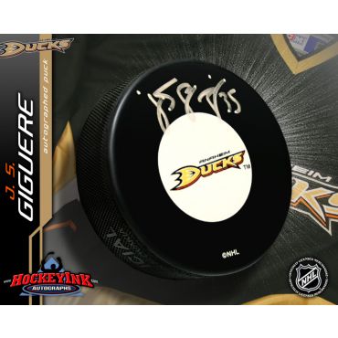 J.S. Giguere Autographed Anaheim Ducks Hockey Puck
