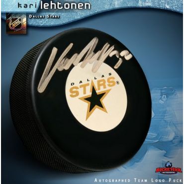 Kari Lehtonen Autographed Dallas Stars Hockey Puck