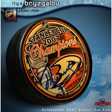 Ilya Bryzgalov Autographed 2007 Stanley Cup Hockey Puck