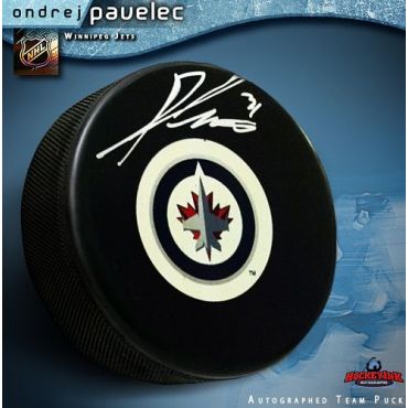 Ondrej Pavelec Winnipeg Jets Autographed Hockey Puck
