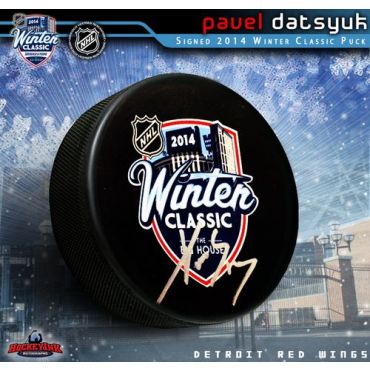 Pavel Datsyuk 2014 Winter Classic Autographed Logo Hockey Puck