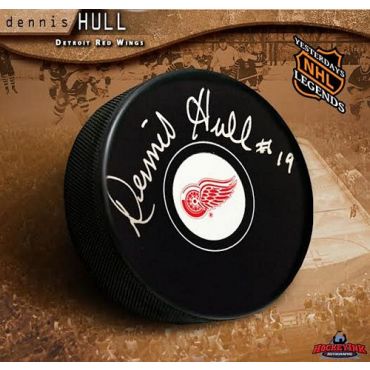 Dennis Hull Detroit Red Wings Autographed Hockey Puck