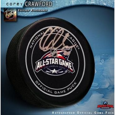 Corey Crawford 2015 All-Star Game Autographed Official Game Puck