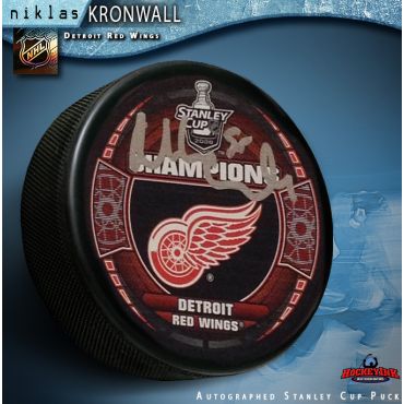 Niklas Kronwall Detroit Red Wings Autographed 2008 Stanley Cup Champions Hockey Puck