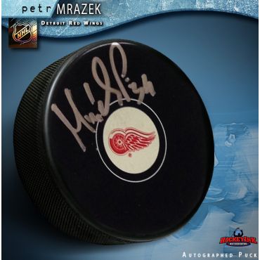 Petr Mrazek Detroit Red Wings Autographed Hockey Puck