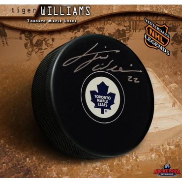 Tiger Williams Toronto Maple Leafs Autographed Hockey Puck
