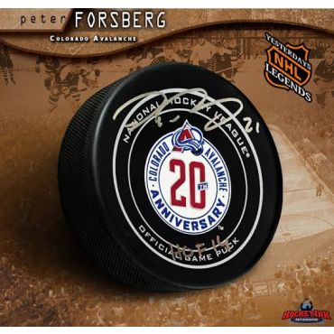 Peter Forsberg Autographed Colorado Avalanche 20th Anniversary Official Game Puck