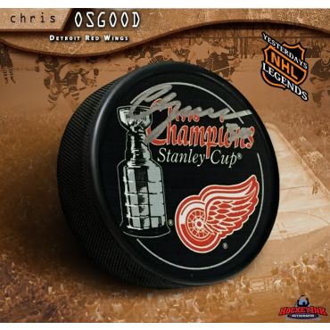 Chris Osgood Autographed Detroit Red Wings 1998 Stanley Cup Champions Puck
