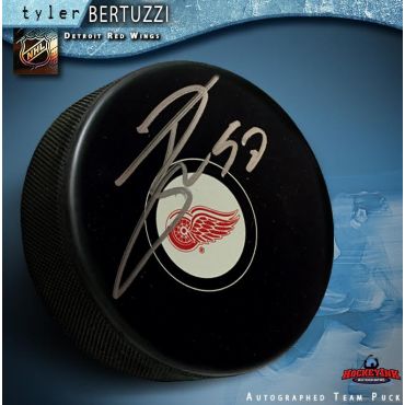 Tyler Bertuzzi Autographed Detroit Red Wings Hockey Puck