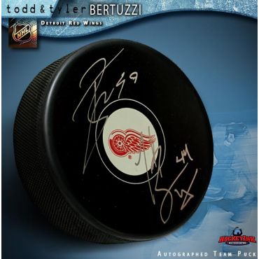 Todd and Tyler Bertuzzi Dual-Autographed Detroit Red Wings Hockey Puck