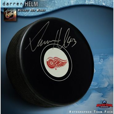 Darren Helm Autographed Detroit Red Wings Hockey Puck