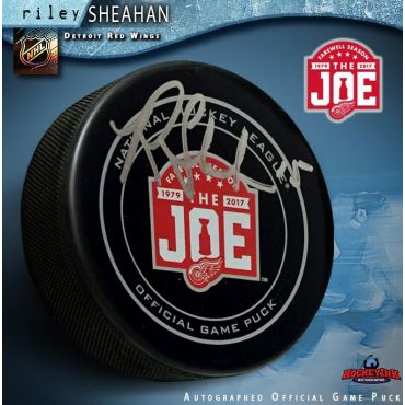 Riley Sheahan Autographed Detroit Red Wings Farewell to the Joe Official Game Puck