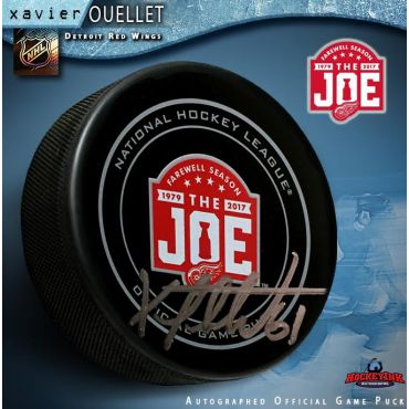 Xavier Ouellet Autographed Detroit Red Wings Farewell to the Joe Official Game Puck