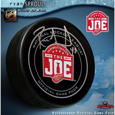 Ryan Sproul Autographed Detroit Red Wings Farewell to the Joe Official Game Puck