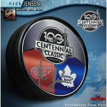 Nick Jensen Autographed Detroit Red Wings 2017 Centennial Classic Hockey Puck