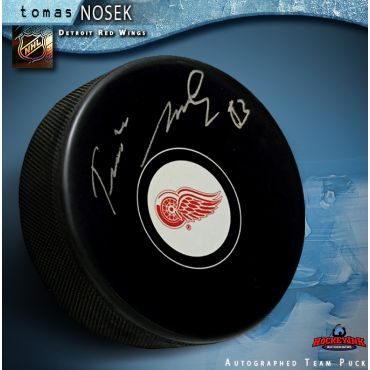 Tomas Nosek Autographed Detroit Red Wings Hockey Puck