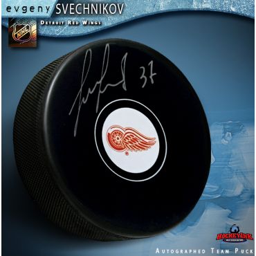 Evgeny Svechnikov Autographed Detroit Red Wings Hockey Puck