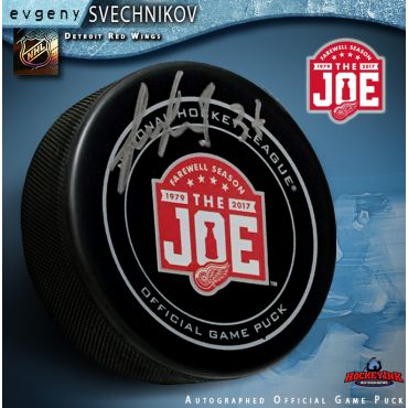 Evgeny Svechnikov Autographed Detroit Red Wings Farewell to the Joe Official Game Hockey Puck