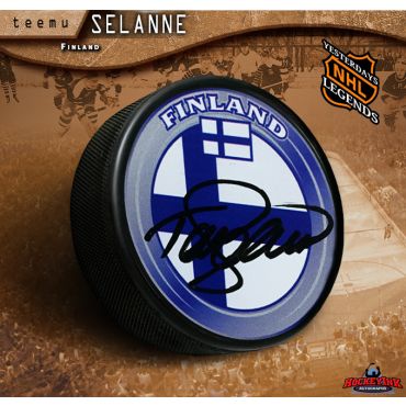 Teemu Selanne Autographed Team Finland Hockey Puck