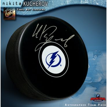 Nikita Kucherov Autographed Tampa Bay Lightning Hockey Puck