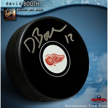 David Booth Autographed Detroit Red Wings Hockey Puck